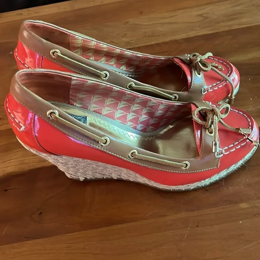 Millys for Sperry coral wedge espadrilles size 7